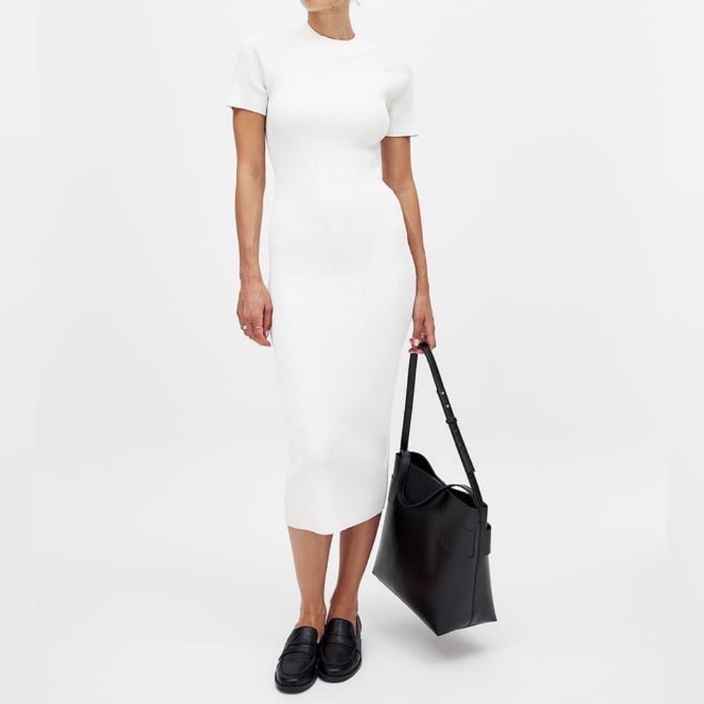 Na-Kd White Knitted Midi Dress in XS